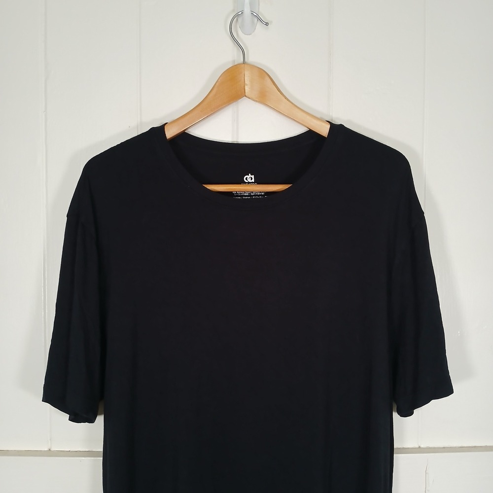 David Archy T-Shirt Mens XL Black Bamboo Rayon Stretch Crew Neck WL